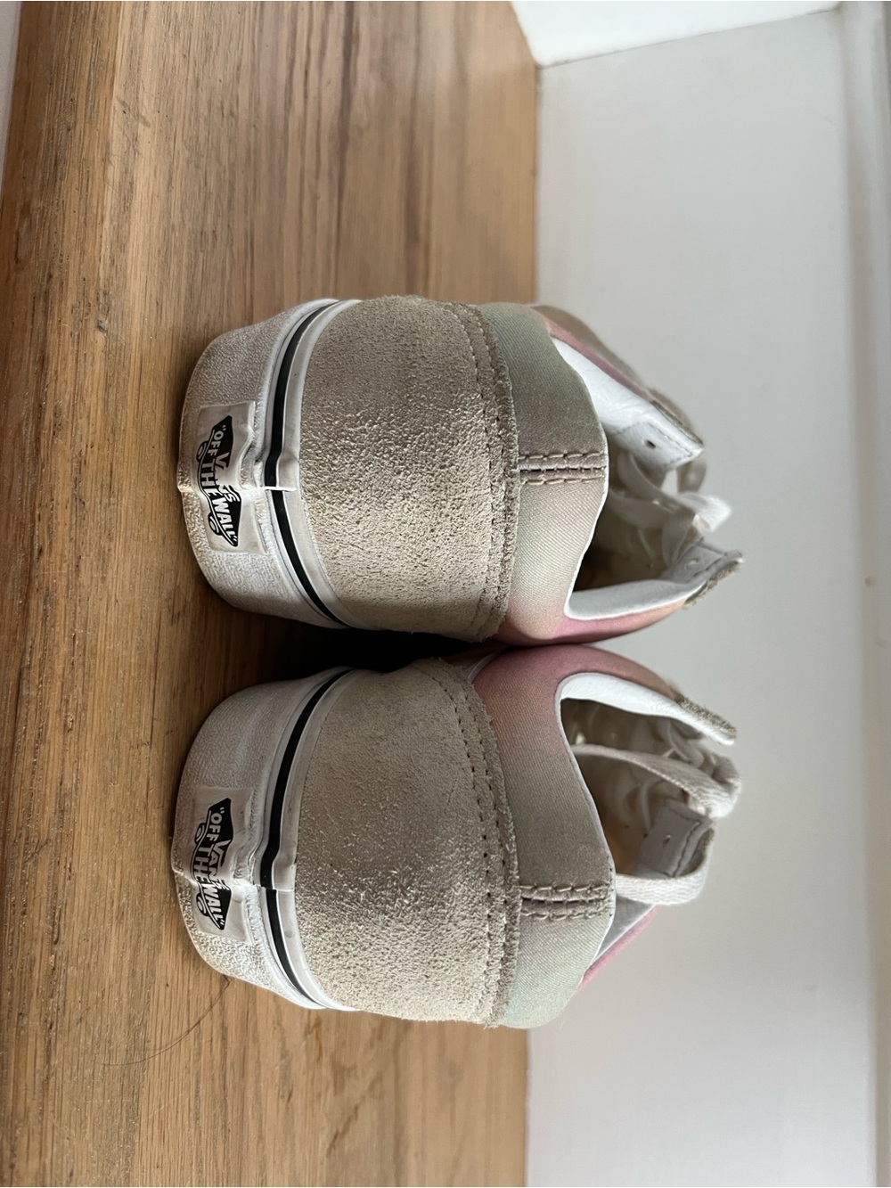 Vans Pastel Pink Yellow Cream Suede-Accent Women’s Sneakers - Picture 4 of 6